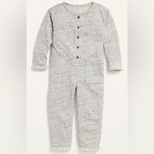 Cozy Long-Sleeve French Terry One-Piece for Toddler Girls
